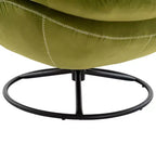 Fauteuil d'appoint en velours Okak avec pouf, fauteuil de salon moderne de style scandinave sans accoudoirs, fauteuil d'appoint doux et confortable pour regarder la télévision, jouer à des jeux