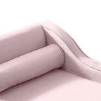 Chaise longue de rangement française élégante en velours avec un oreiller