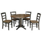 Table à manger ronde extensible 36 po avec 4 chaises Madrid