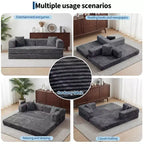 Canapé-lit convertible 5-en-1 80,7 po – Velours côtelé, 1200 lb, Aucun assemblage