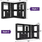 Besiost Lot de 3 dressings d'angle avec étagères et tiroirs, organisateur de placard autoportant avec tringles à vêtements