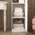 Penderie modulaire de luxe blanche Famapy avec ferrures dorées : portes à panneaux + conception à portes mixtes – Dressing élégant sur mesure pour chambres à coucher