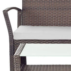SAFAVIEH Outdoor Living Avaron, ensemble de patio 4 pièces avec coussins marron/gris