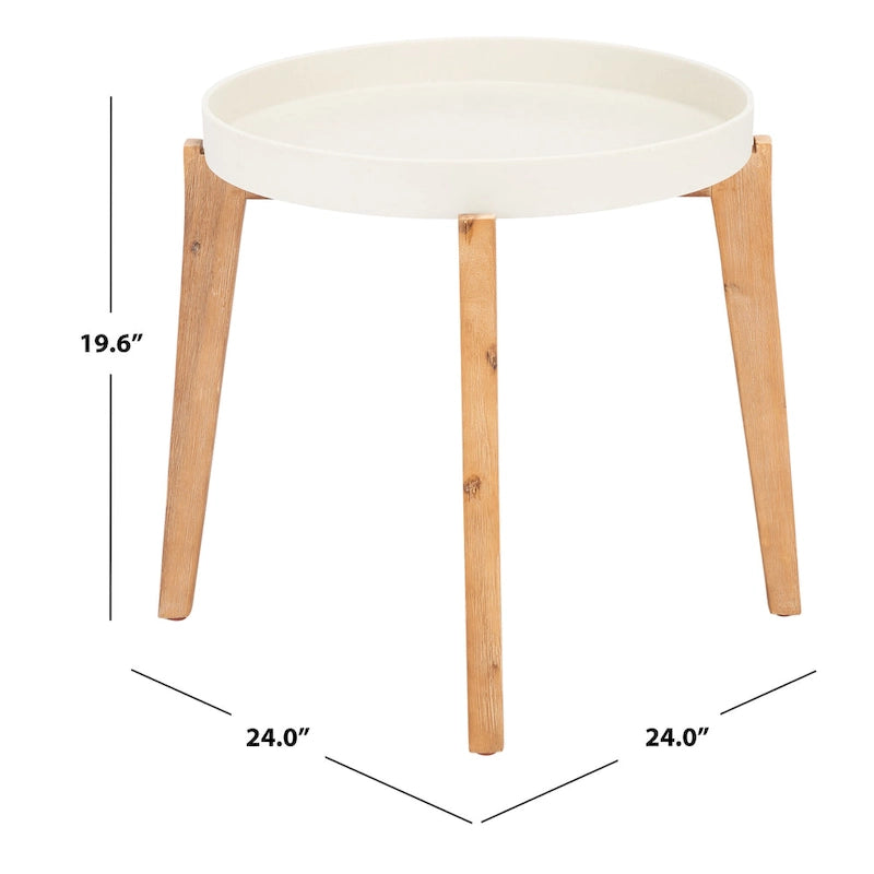 SAFAVIEH Outdoor Estefany – Table d'appoint avec plateau amovible – 24Lx24Px20H