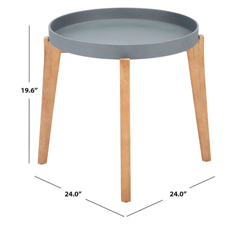 SAFAVIEH Outdoor Estefany – Table d'appoint avec plateau amovible – 24Lx24Px20H
