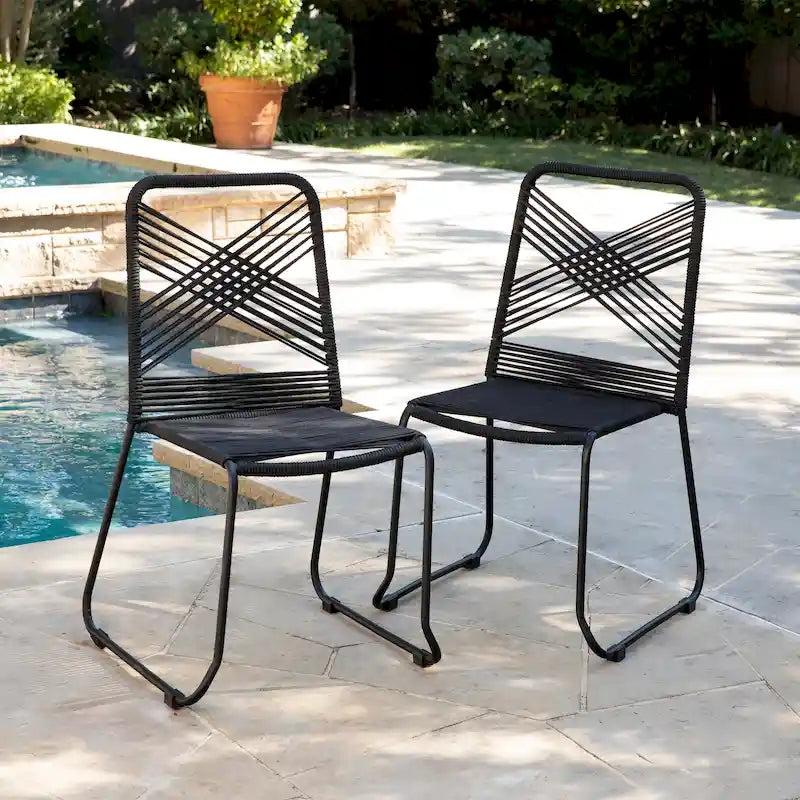 SEI Furniture Padko Chaises d'extérieur en corde empilables (lot de 2)