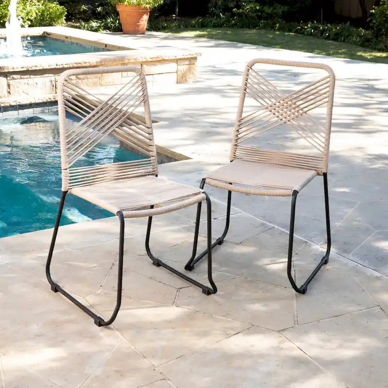 SEI Furniture Padko Chaises d'extérieur en corde empilables (lot de 2)