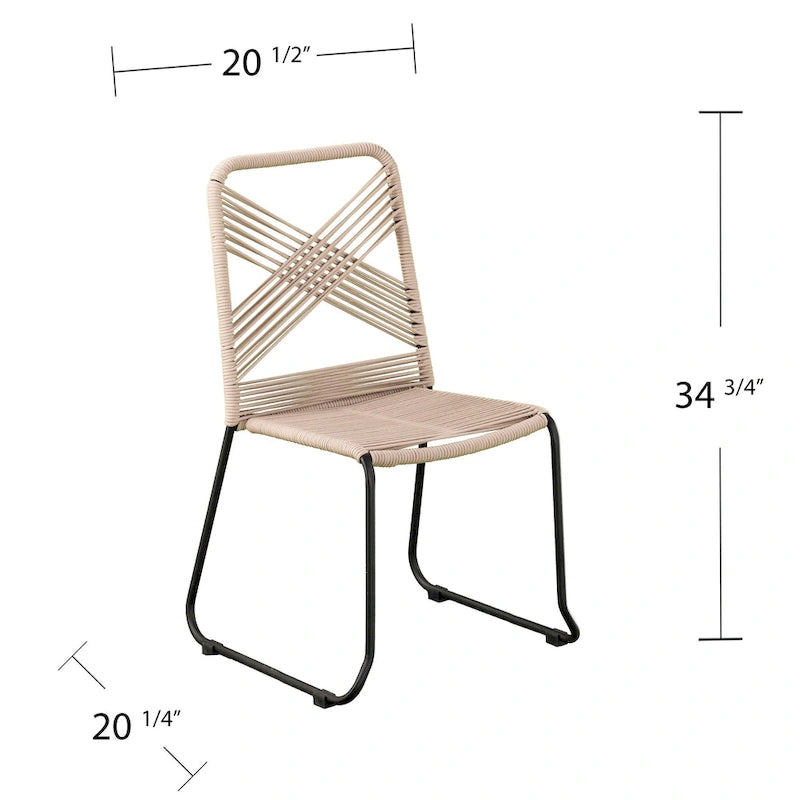 SEI Furniture Padko Chaises d'extérieur en corde empilables (lot de 2)