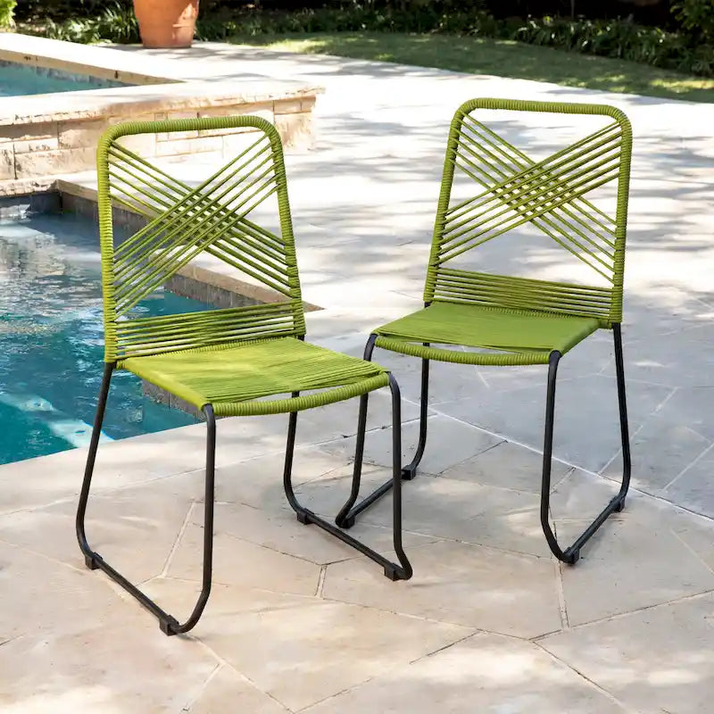 SEI Furniture Padko Chaises d'extérieur en corde empilables (lot de 2)