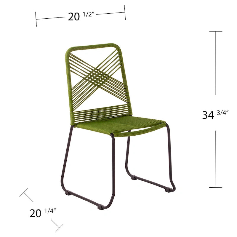 SEI Furniture Padko Chaises d'extérieur en corde empilables (lot de 2)