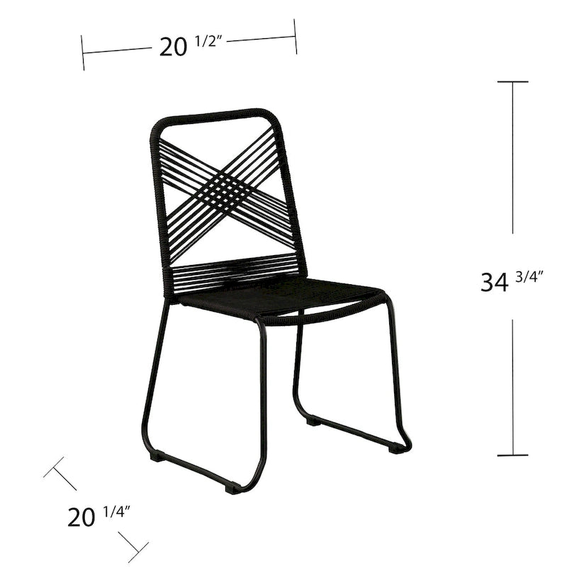 SEI Furniture Padko Chaises d'extérieur en corde empilables (lot de 2)