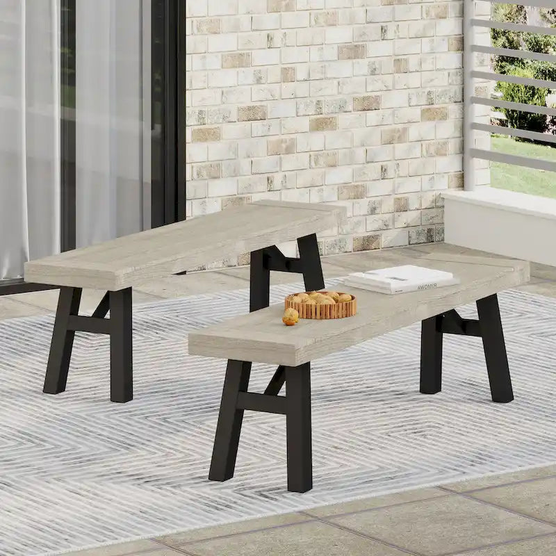 Bancs de salle à manger d'extérieur en bois d'acacia Bettina de Christopher Knight Home