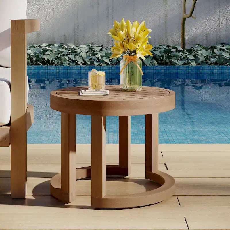 Table d'appoint d'extérieur en bois d'acacia Wichita de Christopher Knight Home