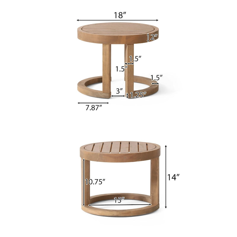 Table d'appoint d'extérieur en bois d'acacia Wichita de Christopher Knight Home