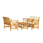 Ensemble de conversation d'extérieur 4 pièces en bois avec coussins Beckton