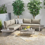Sterling Aluminum 4-piece Sofa Set with Cushions by Christopher Knight Home