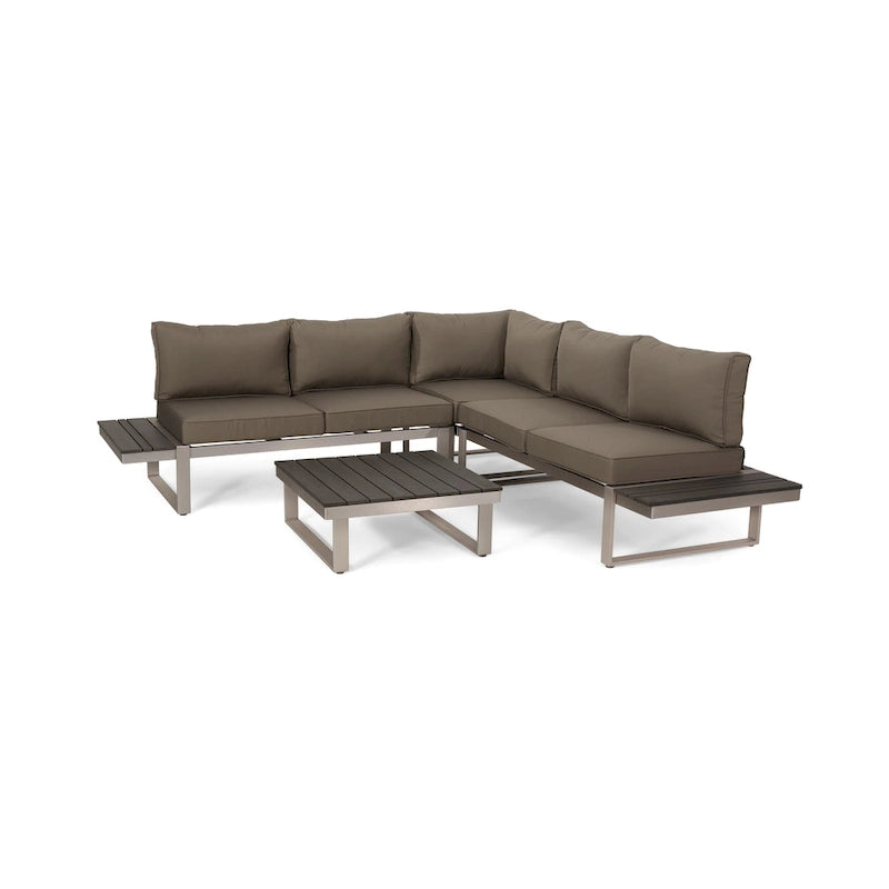 Ensemble de canapé 4 pièces en aluminium Sterling avec coussins par Christopher Knight Home