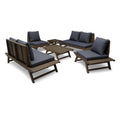 Salon de jardin 6 places d'extérieur Sedona en bois d'acacia avec table d'appoint et table basse Christopher Knight Home