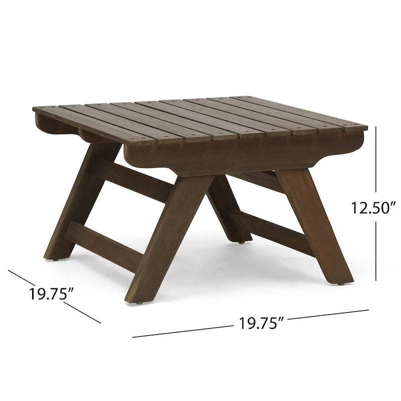 Salon de jardin 6 places d'extérieur Sedona en bois d'acacia avec table d'appoint et table basse Christopher Knight Home