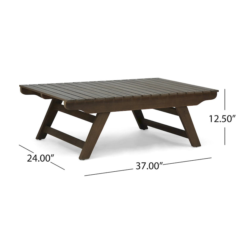 Salon de jardin 6 places d'extérieur Sedona en bois d'acacia avec table d'appoint et table basse Christopher Knight Home