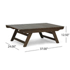Salon de jardin 6 places d'extérieur Sedona en bois d'acacia avec table d'appoint et table basse Christopher Knight Home