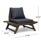 Salon de jardin 6 places d'extérieur Sedona en bois d'acacia avec table d'appoint et table basse Christopher Knight Home