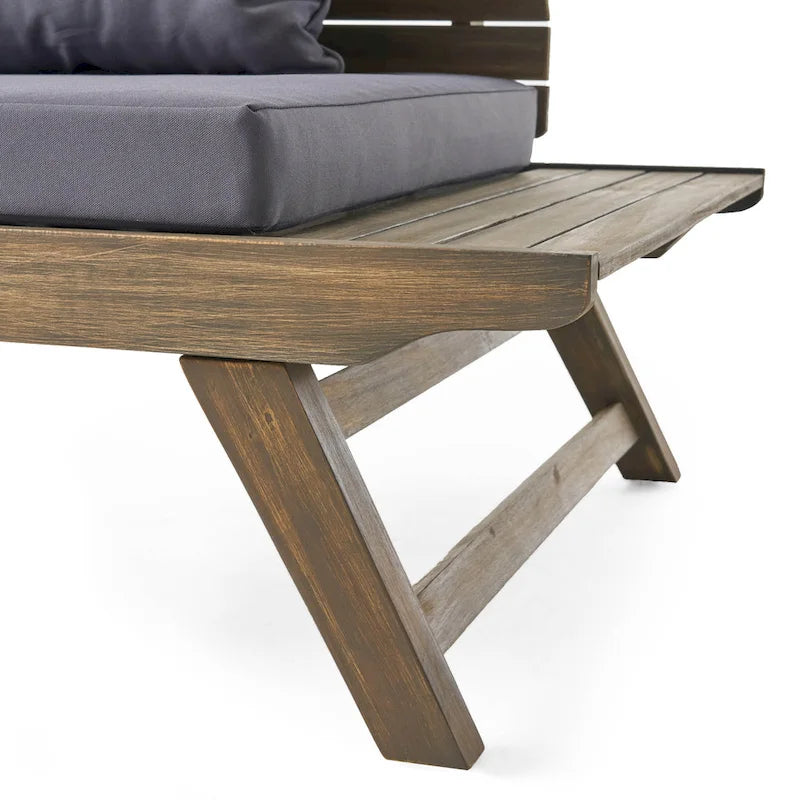 Salon de jardin 6 places d'extérieur Sedona en bois d'acacia avec table d'appoint et table basse Christopher Knight Home