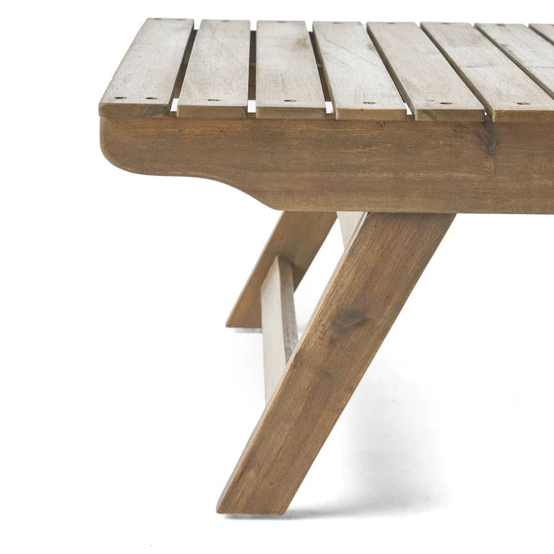 Salon de jardin 6 places d'extérieur Sedona en bois d'acacia avec table d'appoint et table basse Christopher Knight Home