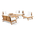 Salon de jardin 6 places d'extérieur Sedona en bois d'acacia avec table d'appoint et table basse Christopher Knight Home