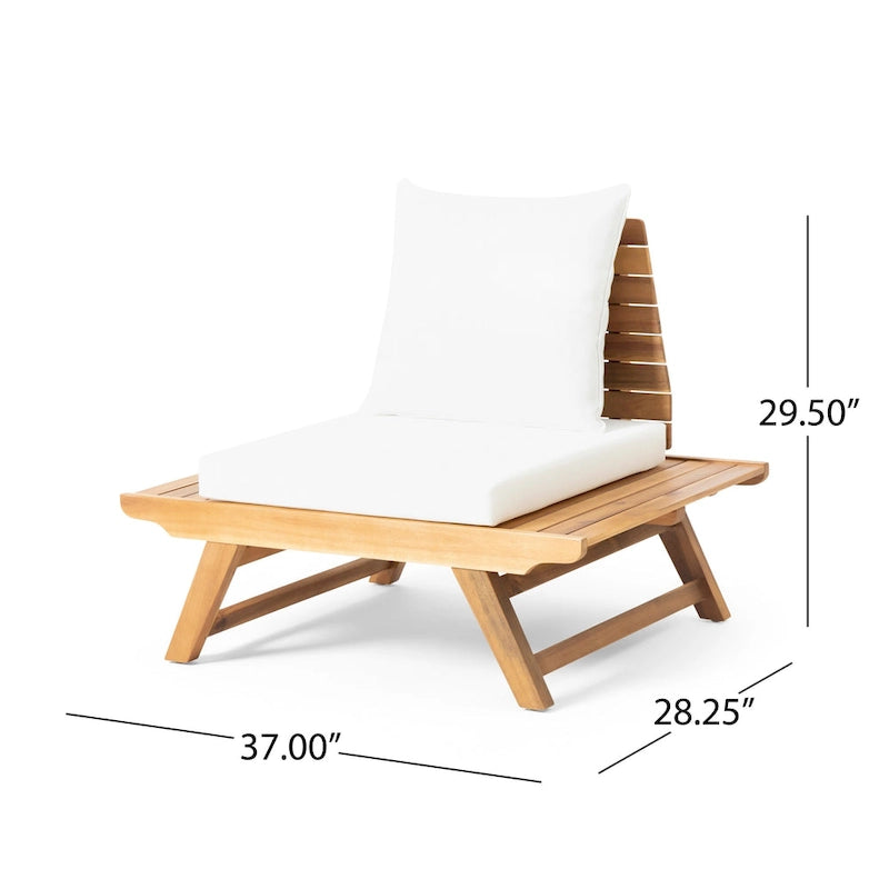 Salon de jardin 6 places d'extérieur Sedona en bois d'acacia avec table d'appoint et table basse Christopher Knight Home