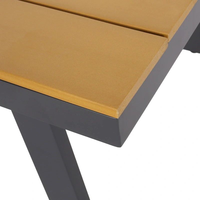 Ensemble de conversation d'extérieur Sinclair 4 pièces en aluminium et bois synthétique par Christopher Knight Home