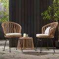 Tavon Wicker Outdoor 3 Pièces Salon de Jardin avec Coussins par Christopher Knight Home