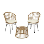 Tavon Wicker Outdoor 3 Pièces Salon de Jardin avec Coussins par Christopher Knight Home