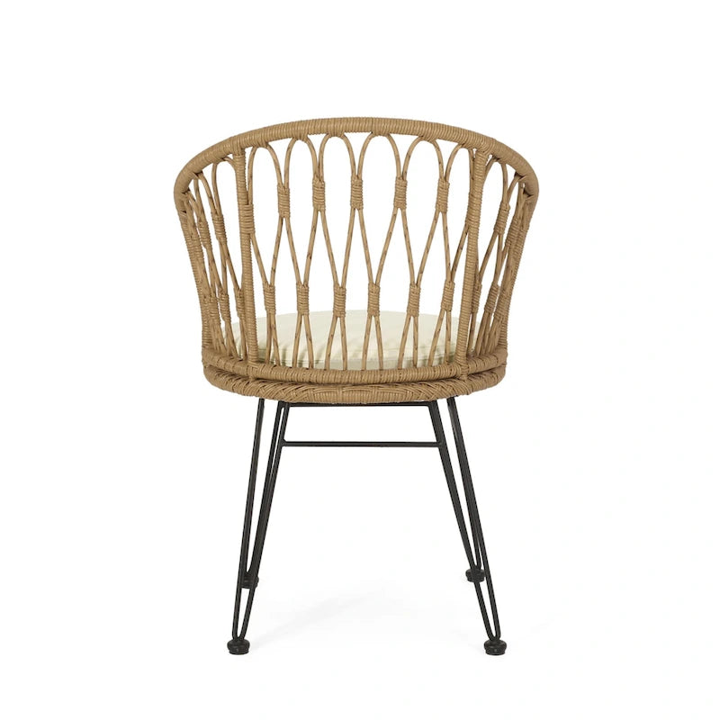 Tavon Wicker Outdoor 3 Pièces Salon de Jardin avec Coussins par Christopher Knight Home
