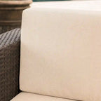 Ensemble de 4 fauteuils de club pivotants en osier Achton Outdoor avec foyer carré par Christopher Knight Home