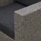 Ensemble de 4 fauteuils de club pivotants en osier Achton Outdoor avec foyer carré par Christopher Knight Home