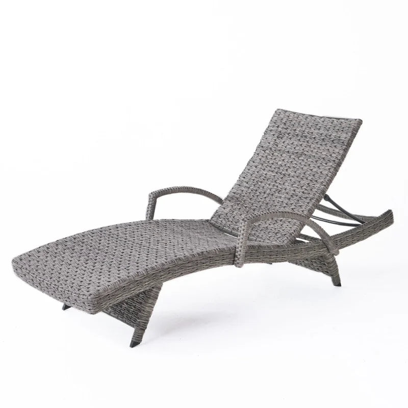 Chaise longue d'extérieur en osier et aluminium armé Crete (lot de 4) par Christopher Knight Home