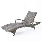 Chaise longue d'extérieur en osier et aluminium armé Crete (lot de 4) par Christopher Knight Home