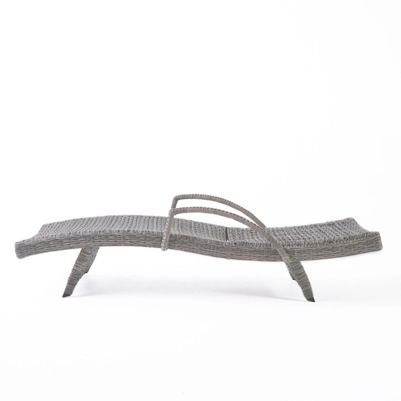 Chaise longue d'extérieur en osier et aluminium armé Crete (lot de 4) par Christopher Knight Home