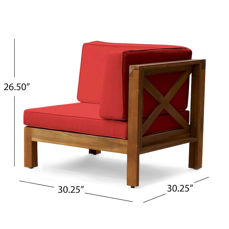 Ensemble de canapé d'angle 5 places en bois d'acacia Culatra avec foyer de Christopher Knight Home