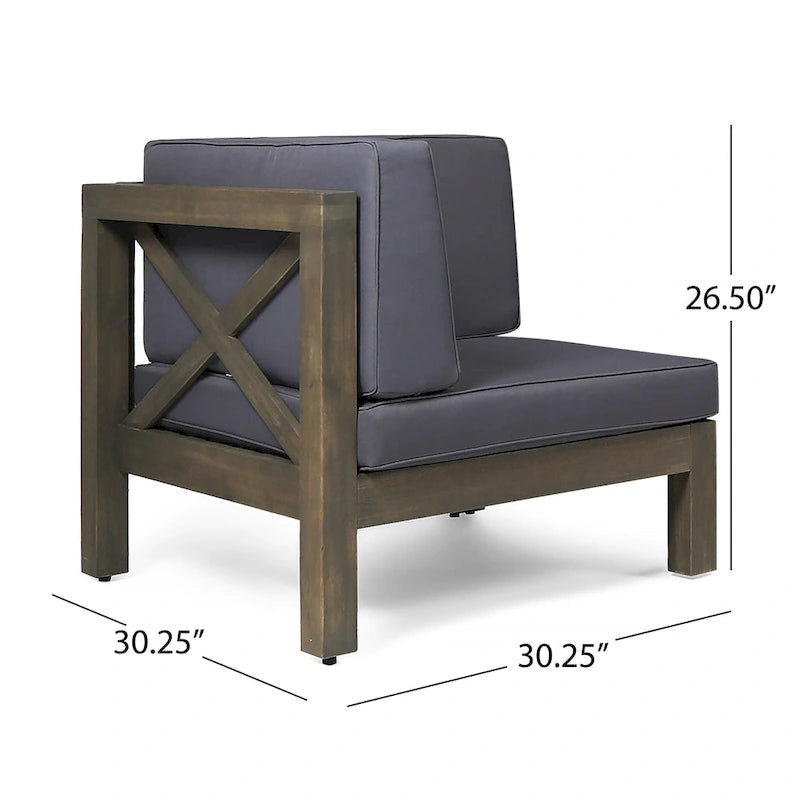 Ensemble de canapé d'angle 5 places en bois d'acacia Culatra avec foyer de Christopher Knight Home