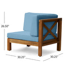 Ensemble de canapé d'angle 5 places en bois d'acacia Culatra avec foyer de Christopher Knight Home