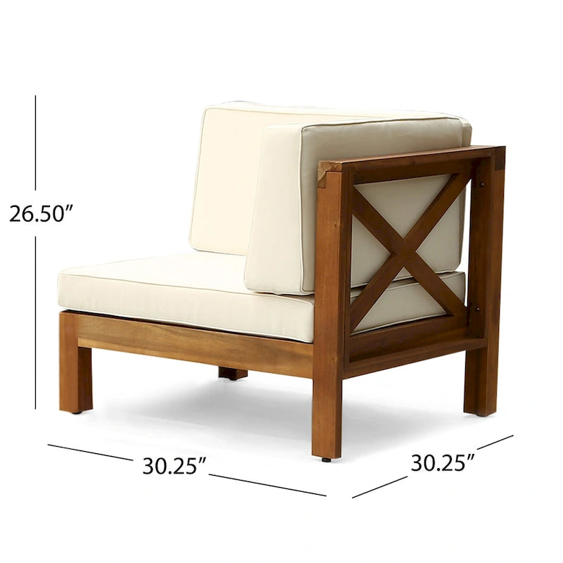 Ensemble de canapé d'angle 5 places en bois d'acacia Culatra avec foyer de Christopher Knight Home