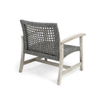 Ensemble de conversation d'extérieur 4 places en bois d'acacia et osier Augusta avec foyer par Christopher Knight Home