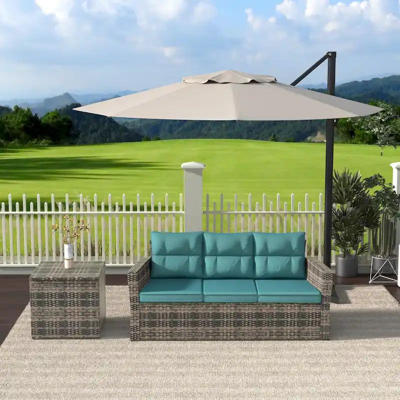 Canapé de patio extérieur en osier Cruz Brown