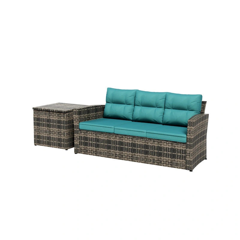 Canapé de patio extérieur en osier Cruz Brown