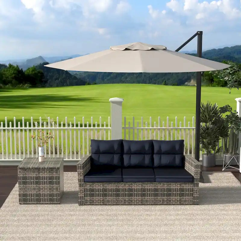 Canapé de patio extérieur en osier Cruz Brown