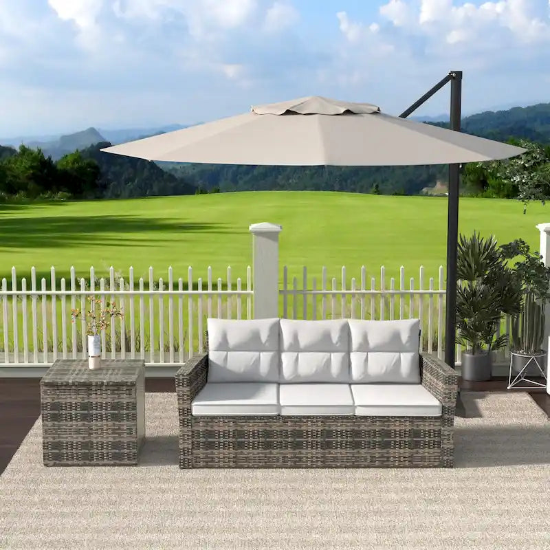 Canapé de patio extérieur en osier Cruz Brown