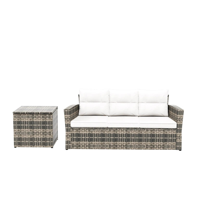 Canapé de patio extérieur en osier Cruz Brown