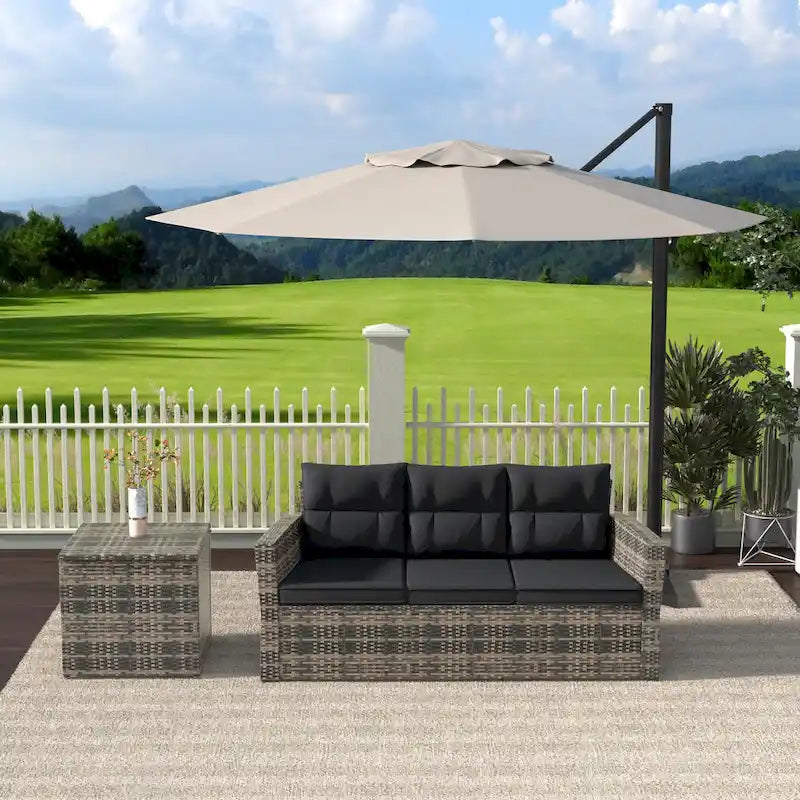 Canapé de patio extérieur en osier Cruz Brown